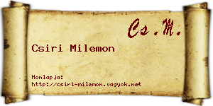 Csiri Milemon névjegykártya